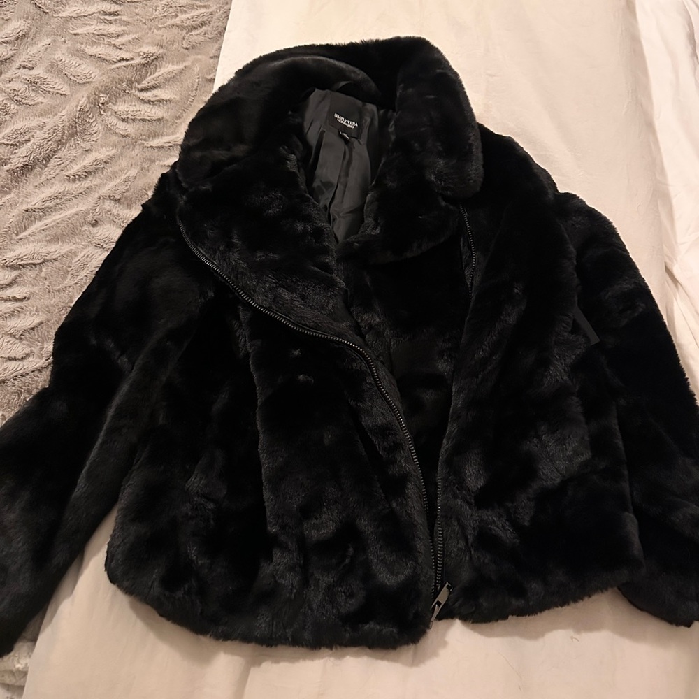 Vera Wang Midnight Black Teddy Jacket